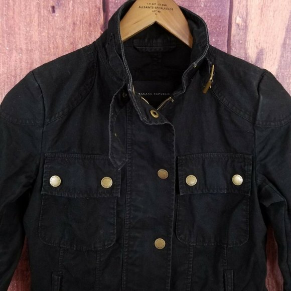 BANANA REPUBLIC Military Moto Denim Jacket - Picture 7 of 7